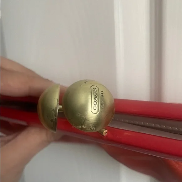 Coach Coral Amanda Satin Darcy Kiss Lock Clutch w/unbranded pearl strap - Picture 7 of 17